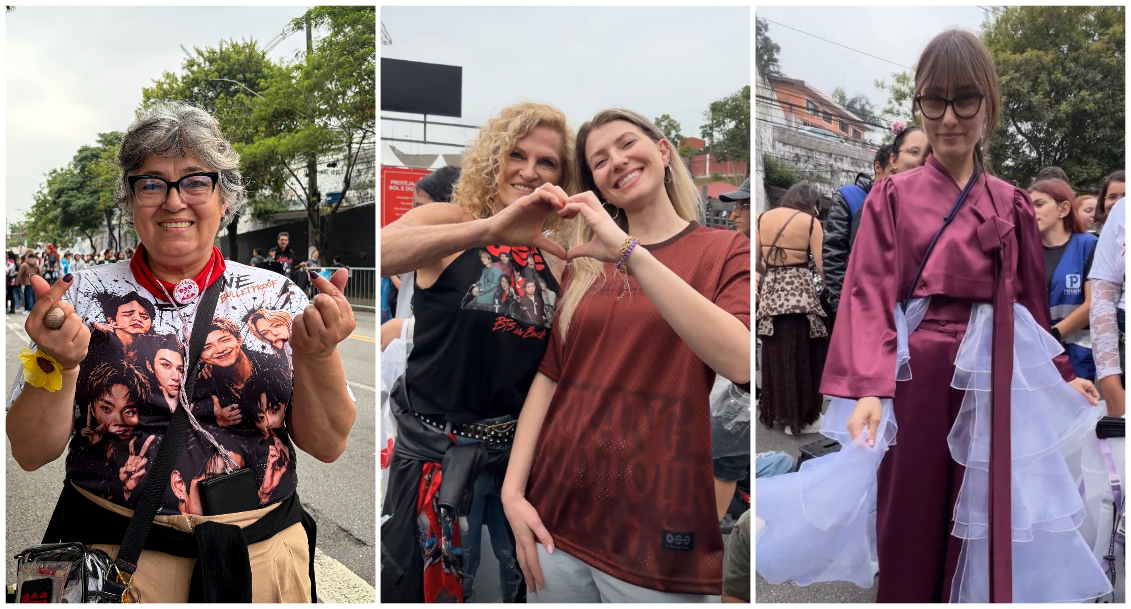 Idosas, mães e filhas e fãs com roupas tradicionais coreanas: BTS reúne diferentes gerações em fila para show 