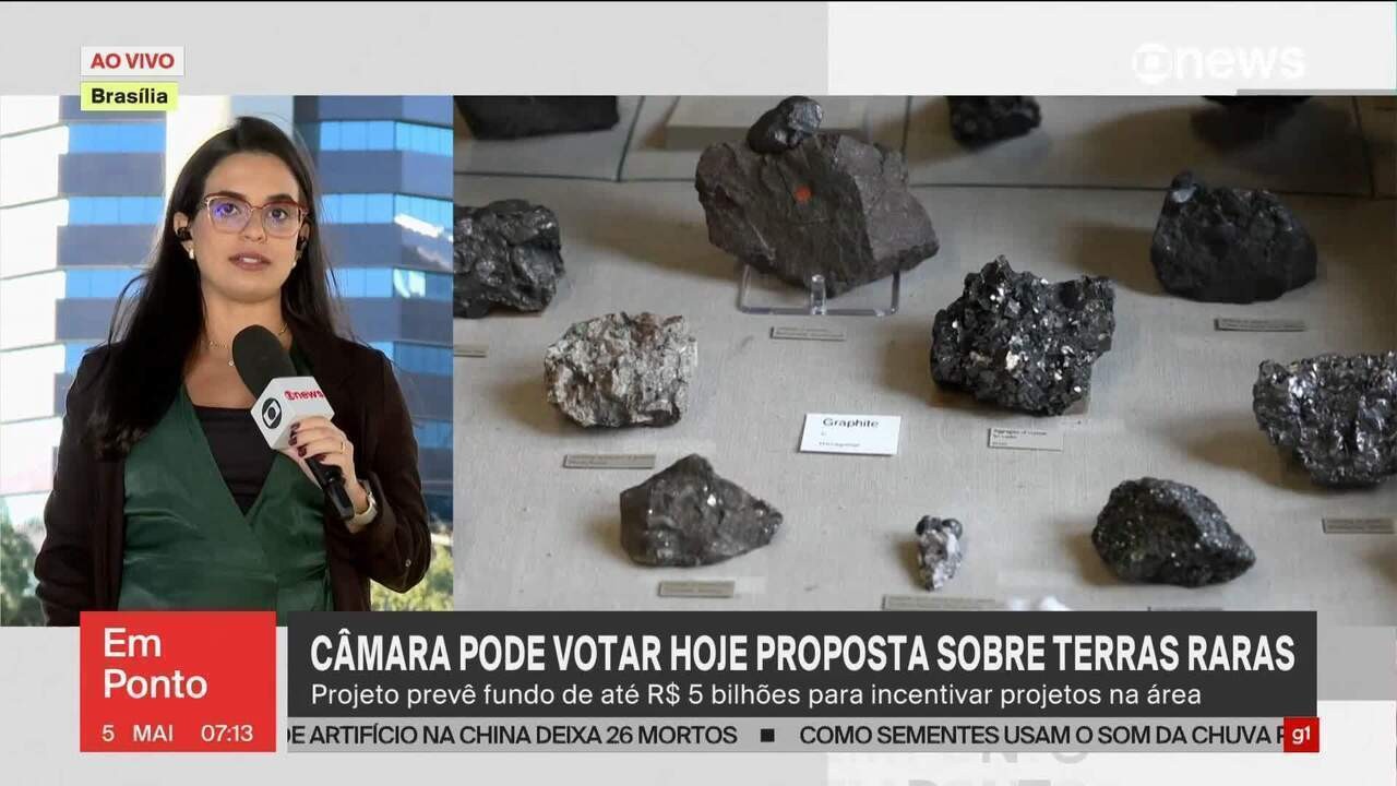 Câmara deve votar nesta terça projeto sobre terras raras, às vésperas de reunião entre Lula e Trump