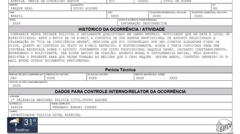 Polícia Civil investiga denúncia de racismo contra diretor-geral do IF Sul de Minas, em Pouso Alegre, MG