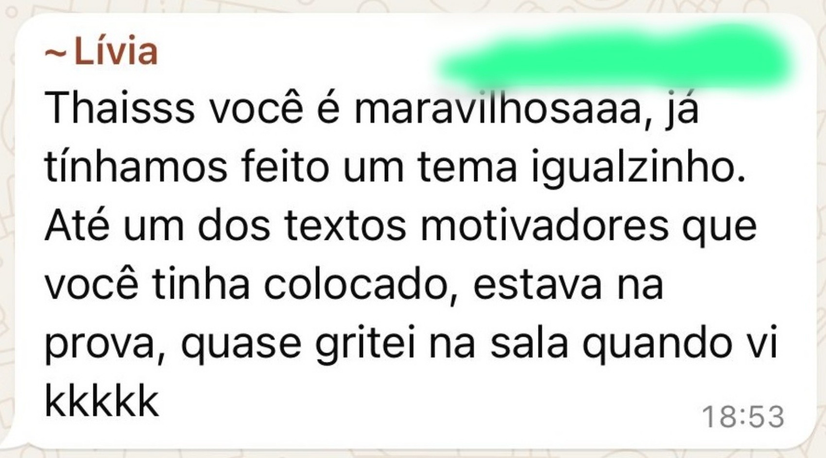 Comentário de aluna sobre texto motivador que coincidiu com proposta do Enem 2024