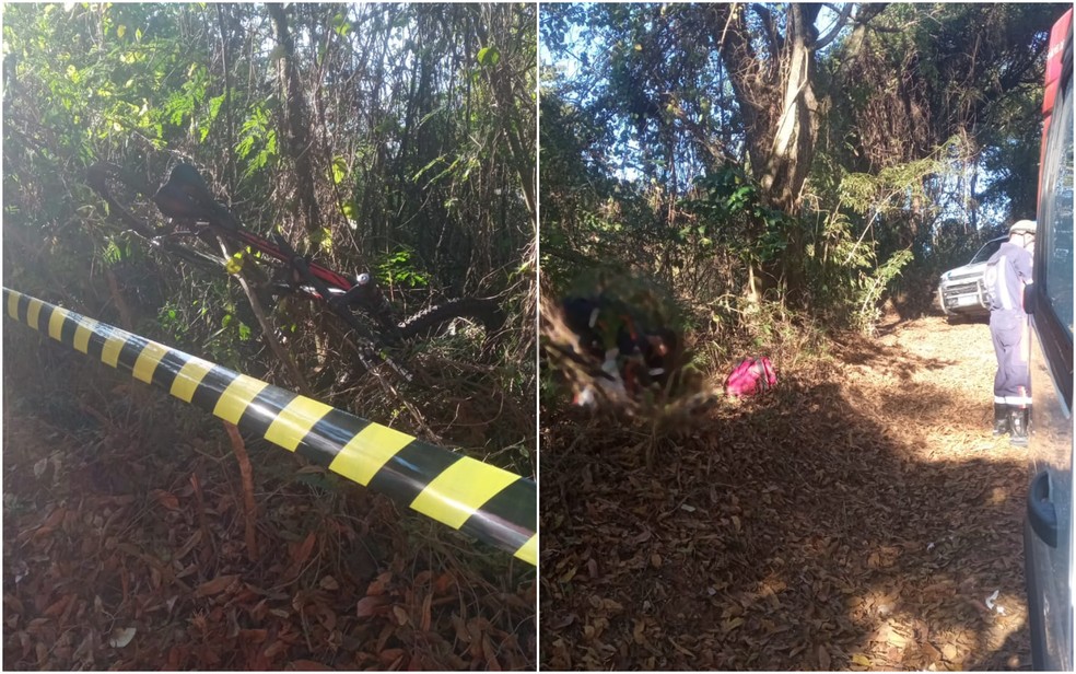 Jovem morre após queda de bicicleta na estrada da Montanha Sagrada em São Lourenço, MG — Foto: Corpo de Bombeiros