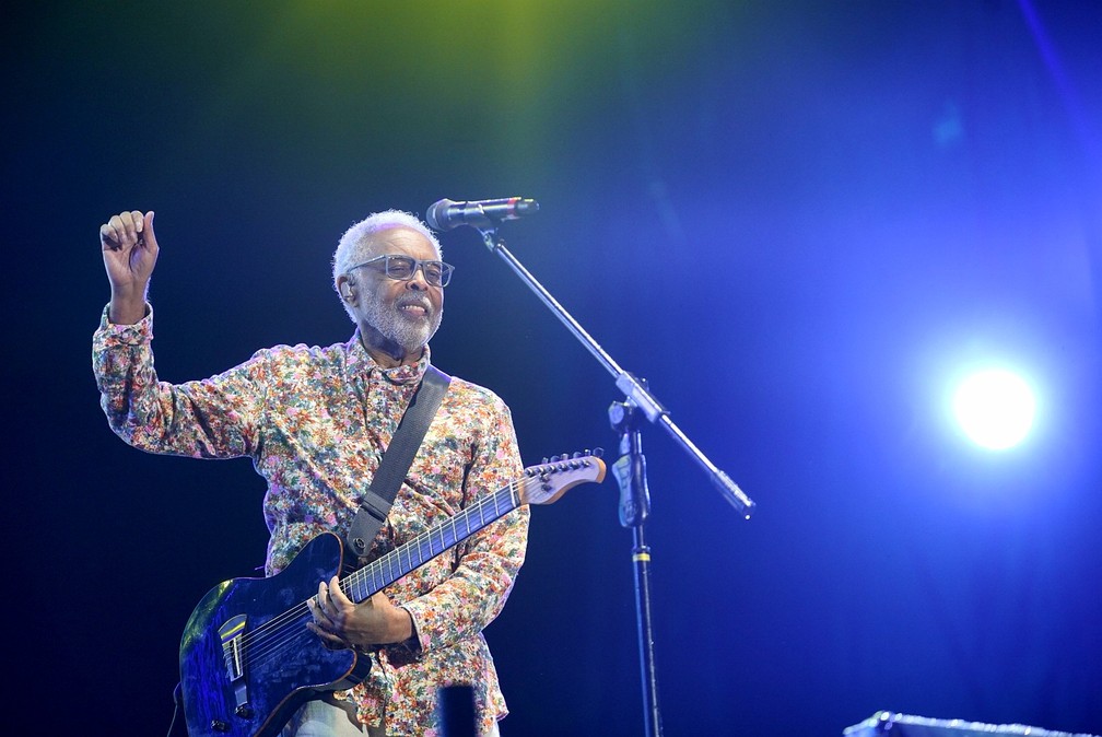 Gilberto Gil se apresenta no terceiro dia de Rock in Rio 2022 — Foto: Marcos Serra Lima/g1