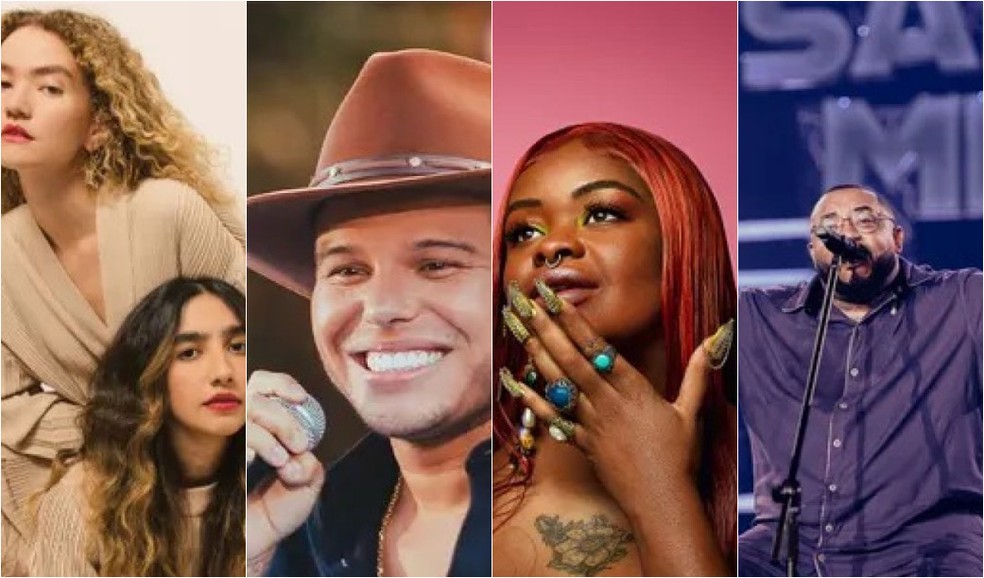 AnaVit&oacute;ria, Tierry, T&aacute;ssia Reis e Tiee est&atilde;o entre as atra&ccedil;&otilde;es da Virada Cultural deste ano.  &mdash; Foto: Montagem/Divulga&ccedil;&atilde;o