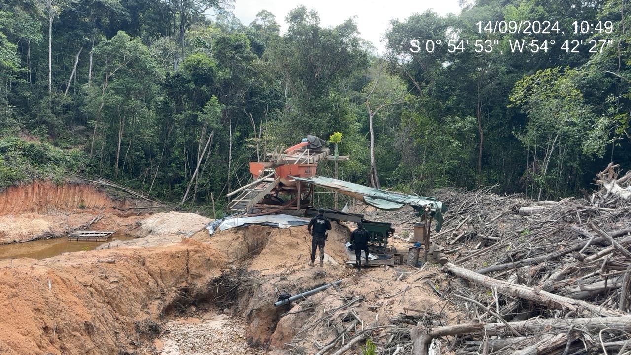 Durante nova fase da operação 'Black Gold', garimpo ilegal é desarticulado e suspeito é preso em Alenquer