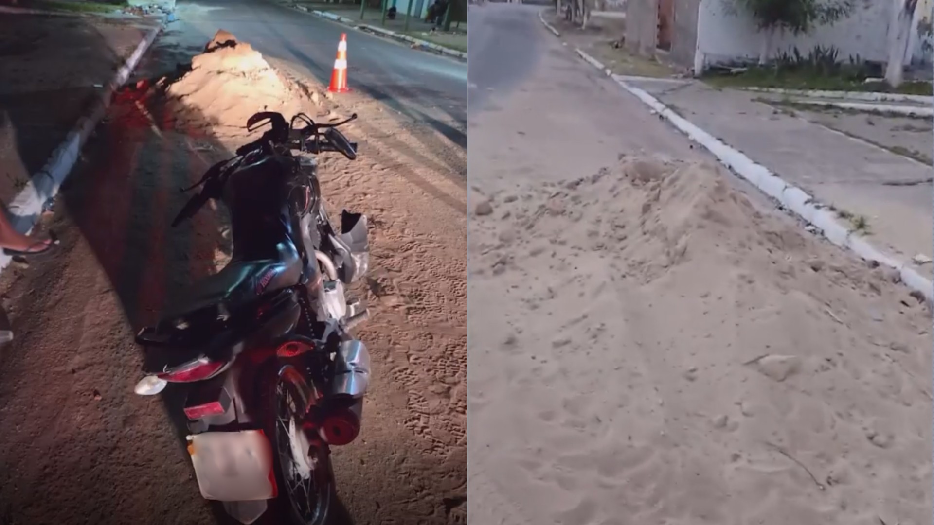 Motociclista morre após cair em trecho com areia de obra em Santa Inês