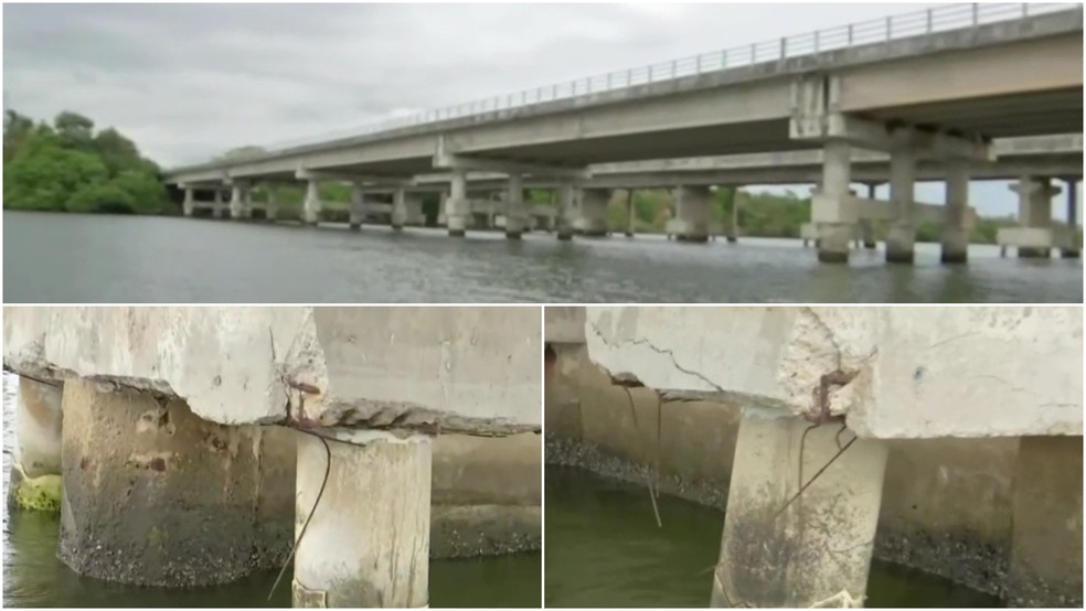Ponte que liga Ceará ao Rio Grande do Norte está em situação crítica, avalia Dnit — Foto: TV Verdes Mares/Reprodução