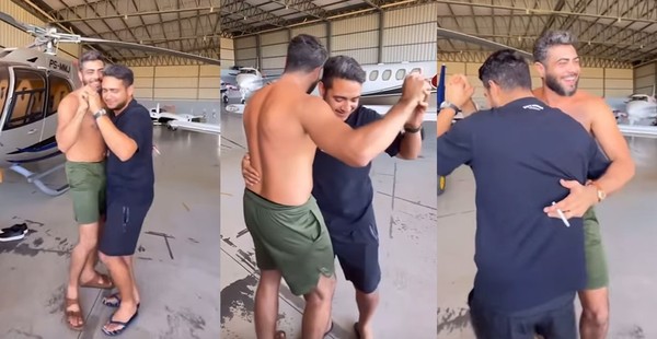 Henrique e Juliano dançando ao som de "Eu me apaixonei", de Vitinho Imperador — Foto: Reprodução/Instagram