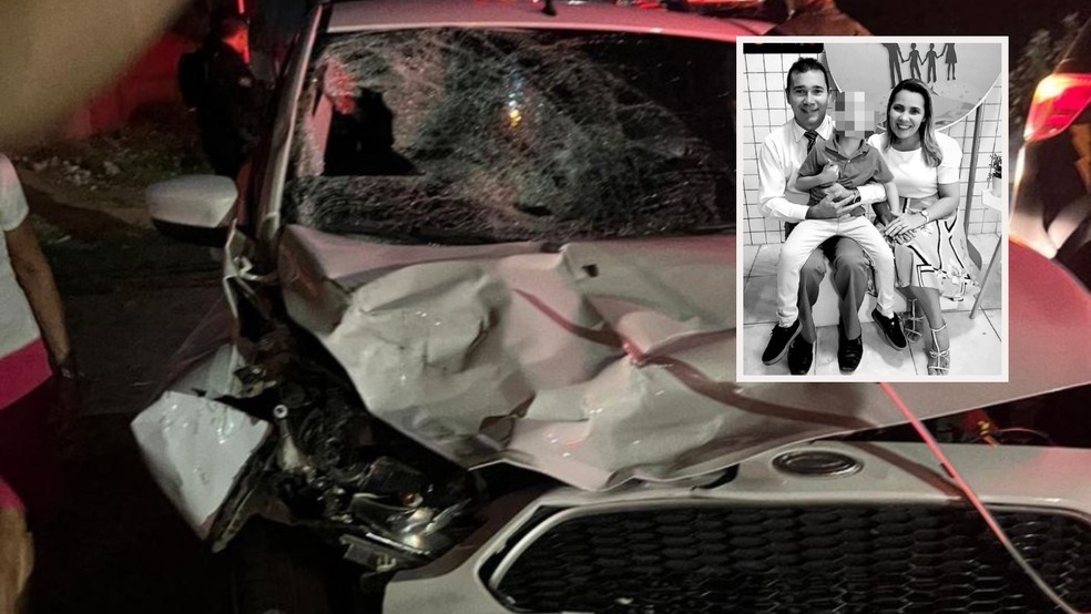 Carro desgovernado atropelou família que estava a caminho de igreja em Caucaia. Casal morreu e criança foi socorrida. — Foto: Arquivo pessoal