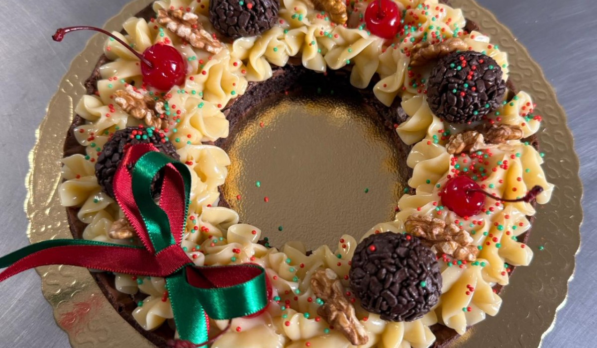 Sabor de Casa: aprenda a fazer guirlanda de brownie, opção para ceia de Natal