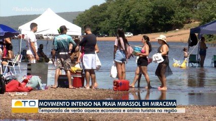 Movimento intenso na Praia Mirassol aquece a economia e anima os turistas em Miracema