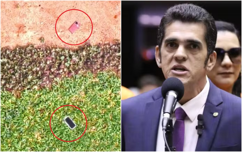 Celulares do deputado Antonio Doido foram jogados pela janela durante buscas em seu apartamento nesta terça, 16 de dezembro — Foto: — Foto: Arquivo pessoal; Vinicius Loures/Câmara dos Deputados