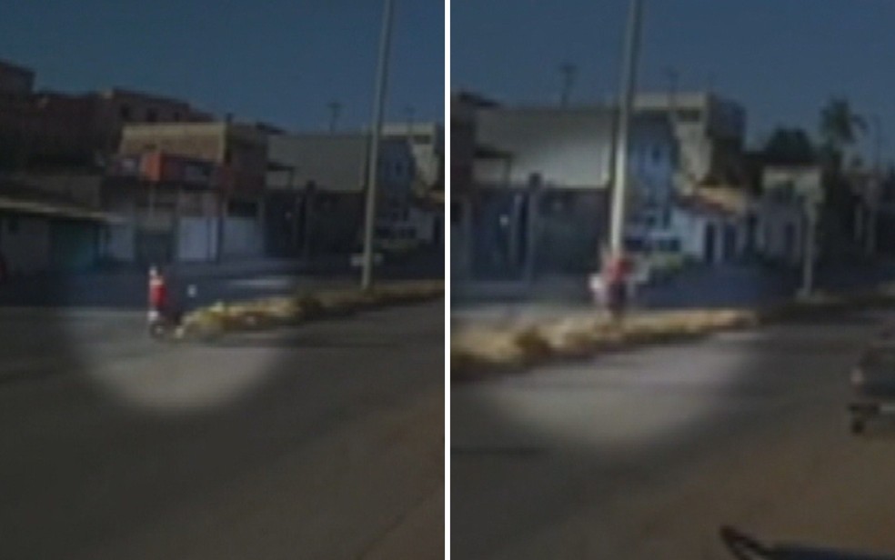 Casal bate moto em poste na rodovia de Novo Gama, Goiás — Foto: Reprodução/TV Anhanguera