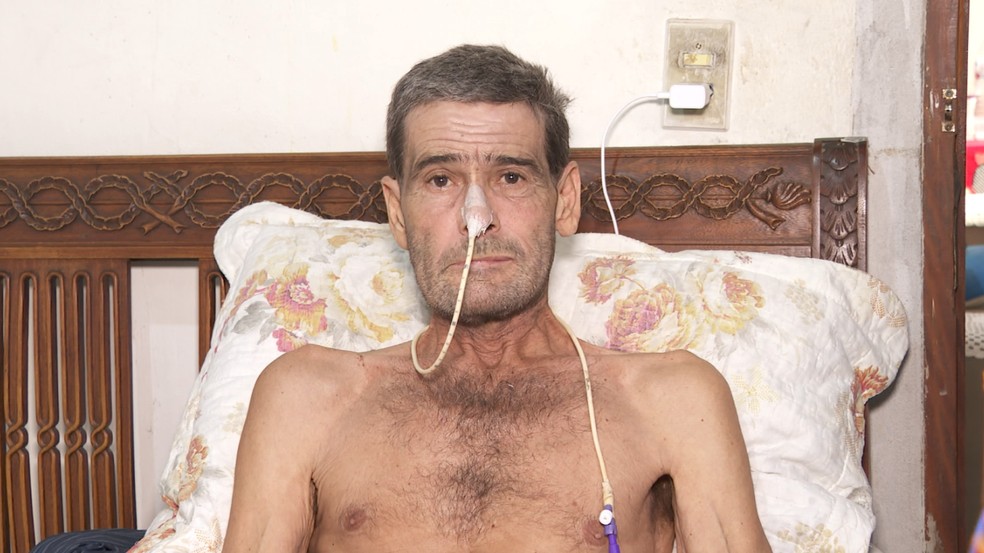 José Aguiar Ferreira, de 59 anos, tem diagnóstico de câncer de esôfago e aguarda tratamento na rede municipal de Campinas (SP) — Foto: Reprodução/EPTV