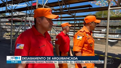 Em Araguaína, pessoas ficam feridas após desabamento de arquibancada em festa junina