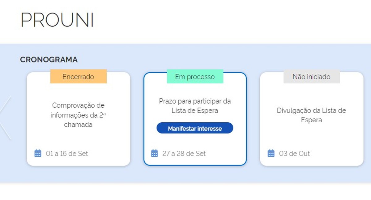 Prouni 2022: prazo para se inscrever na lista de espera termina nesta ...