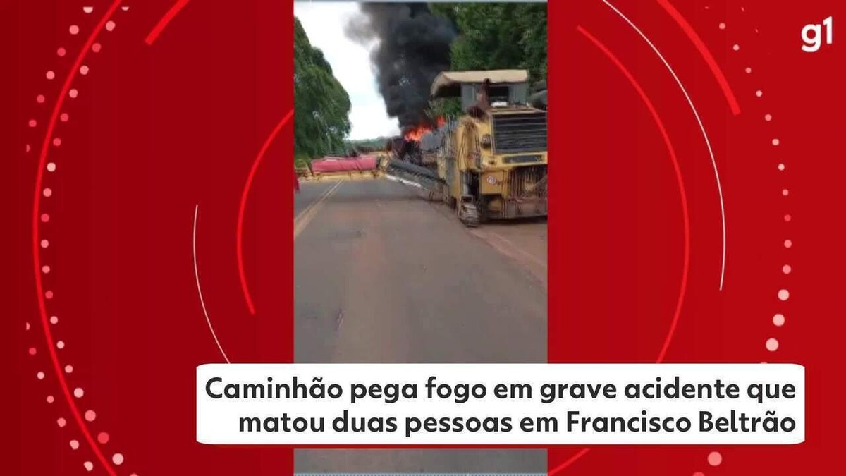 Batida envolvendo dois caminhões e um carro deixa duas pessoas mortas e cinco feridas, em Francisco Beltrão 
