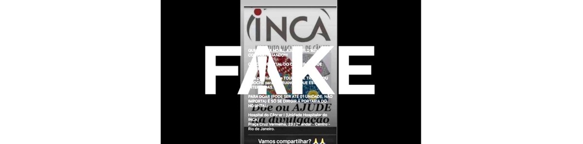 É #FAKE cartaz que diz que o Inca precisa de toucas para crianças ...