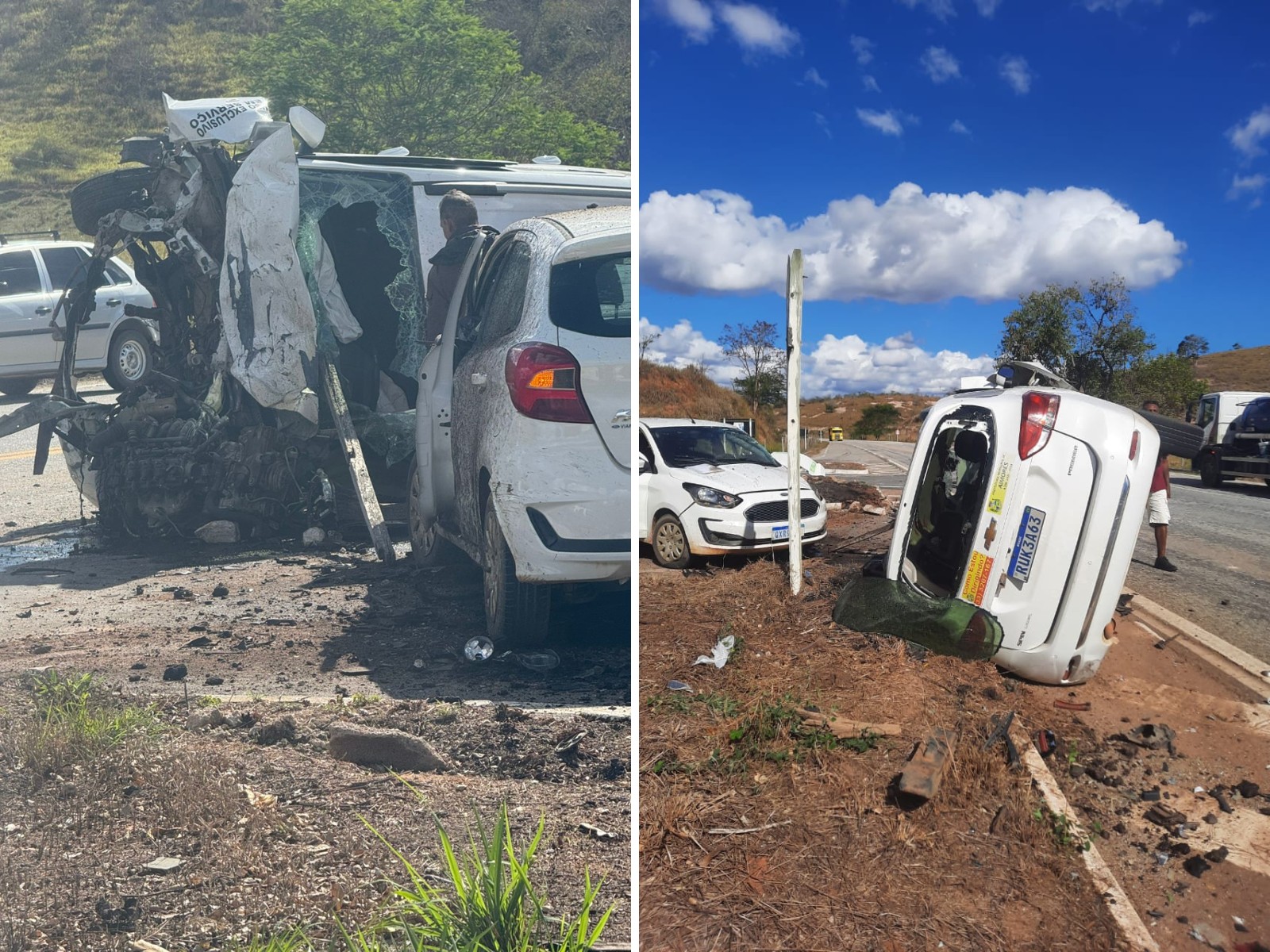 Motorista morre em acidente com três veículos na BR-259, em Conselheiro Pena