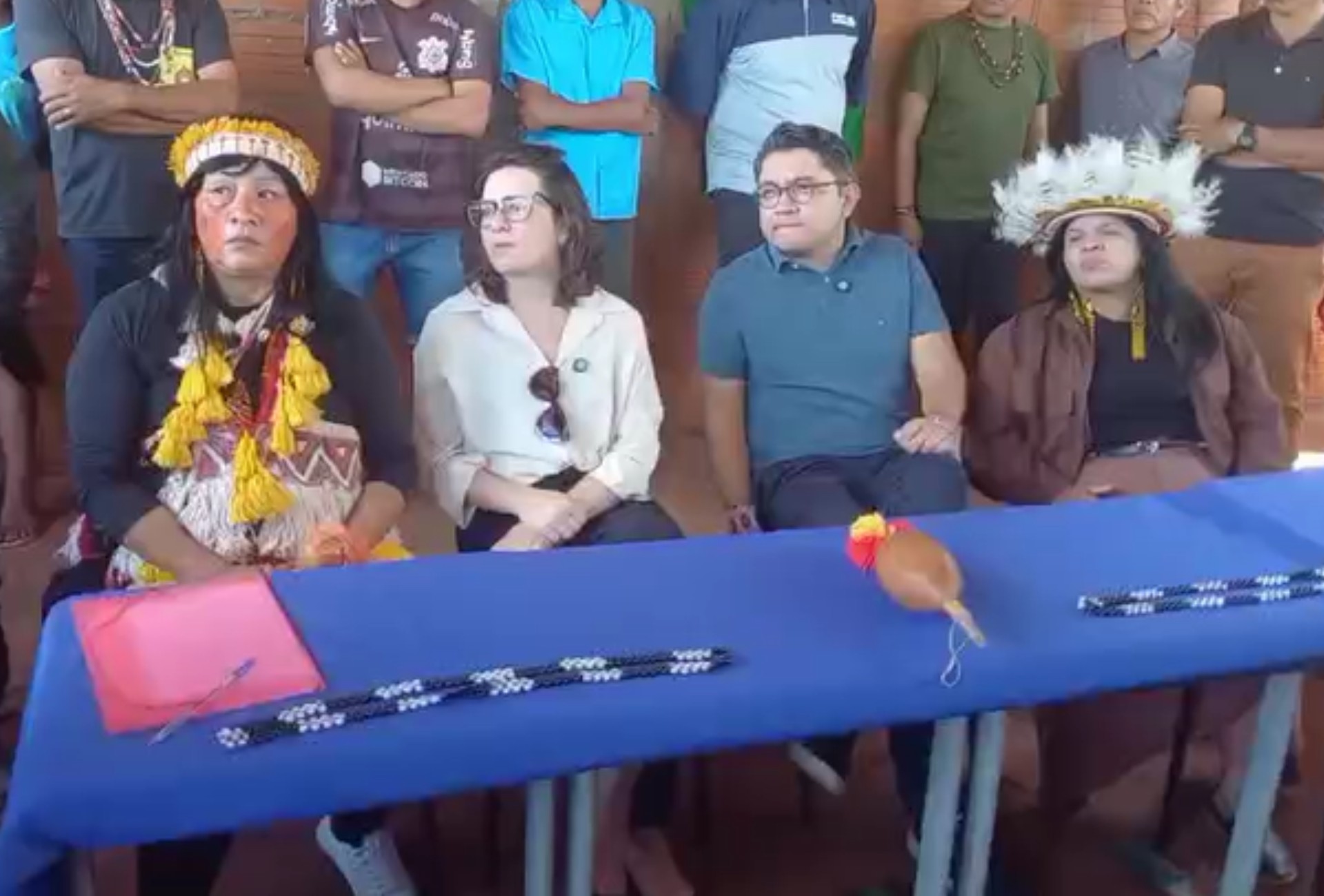 Ministros visitam aldeia Taquapery em Coronel Sapucaia, após denúncias de ameaças contra indígenas