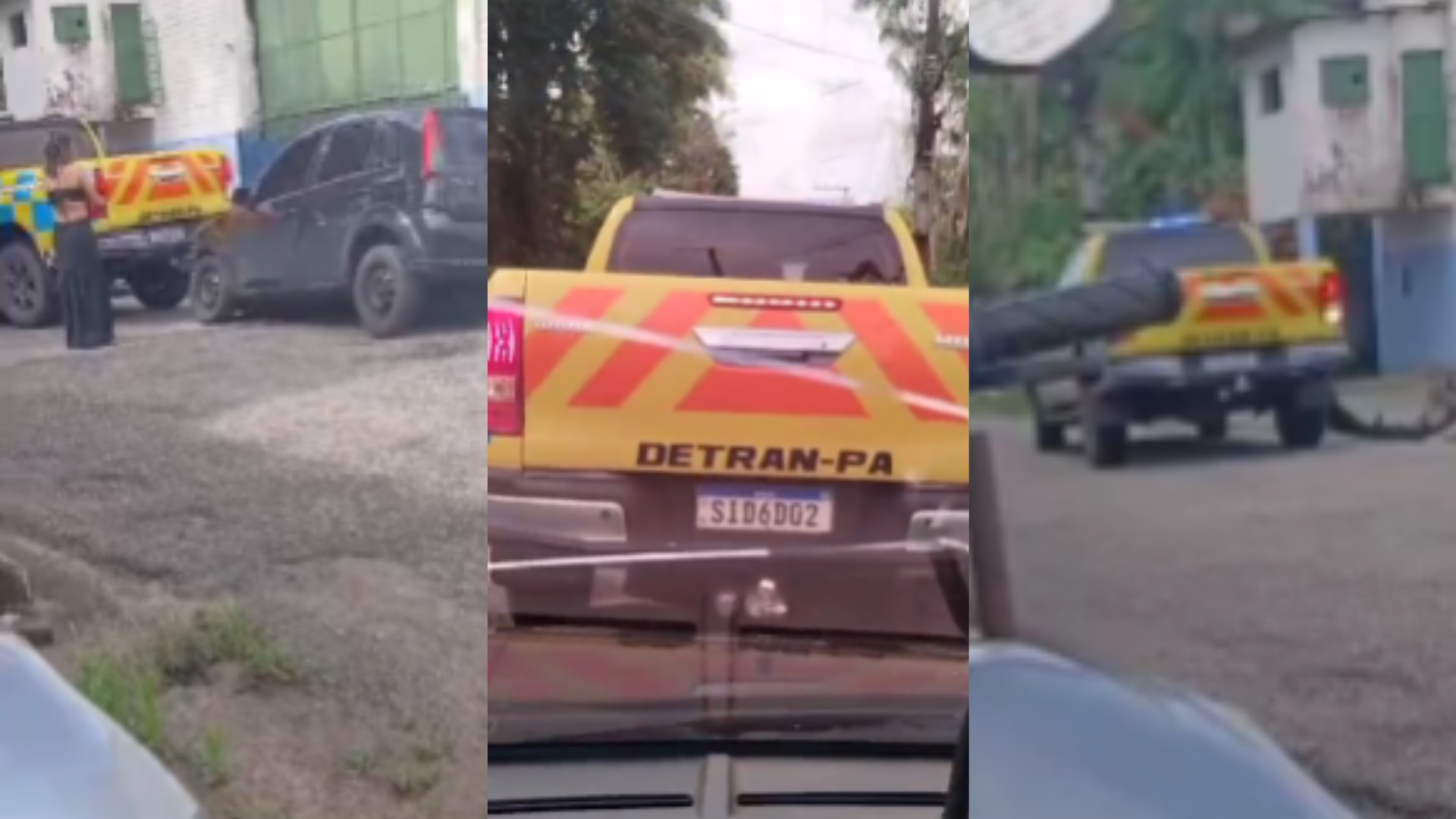 VÍDEO mostra viatura do Detran batendo de propósito em carro no Pará; agente é afastado, suspeito de cobrar suborno de motorista