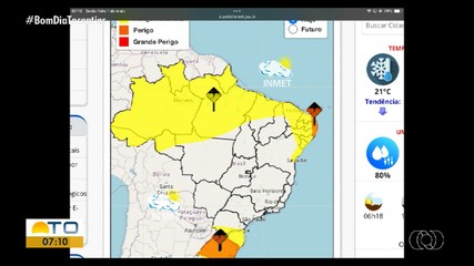 Confira a previsão do tempo do Tocantins no BDT desta sexta-feira (1º)