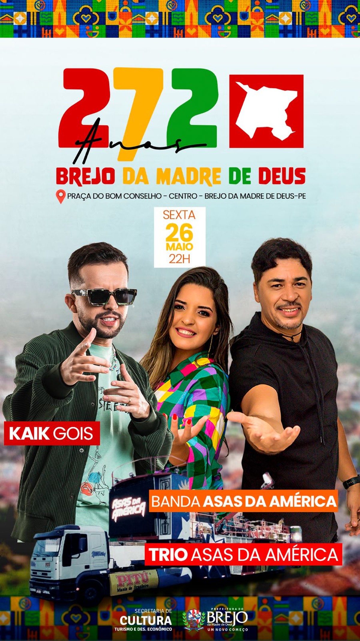 Prefeitura de Brejo da Madre de Deus divulga programação em comemoração aos 272 anos; confira