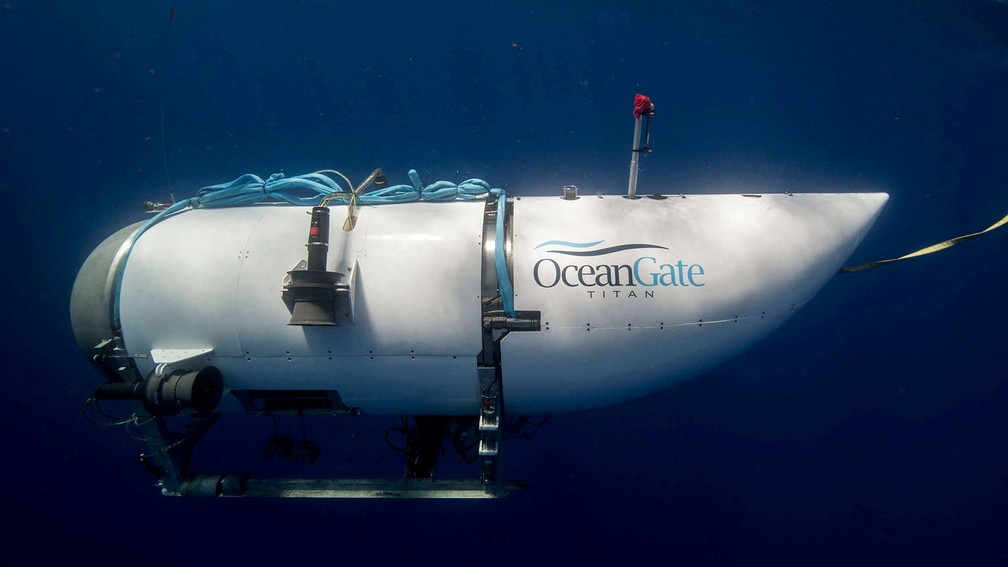Imagem sem data do Titan, o submarino que sumiu no oceano — Foto: OceanGate Expeditions/Reuters