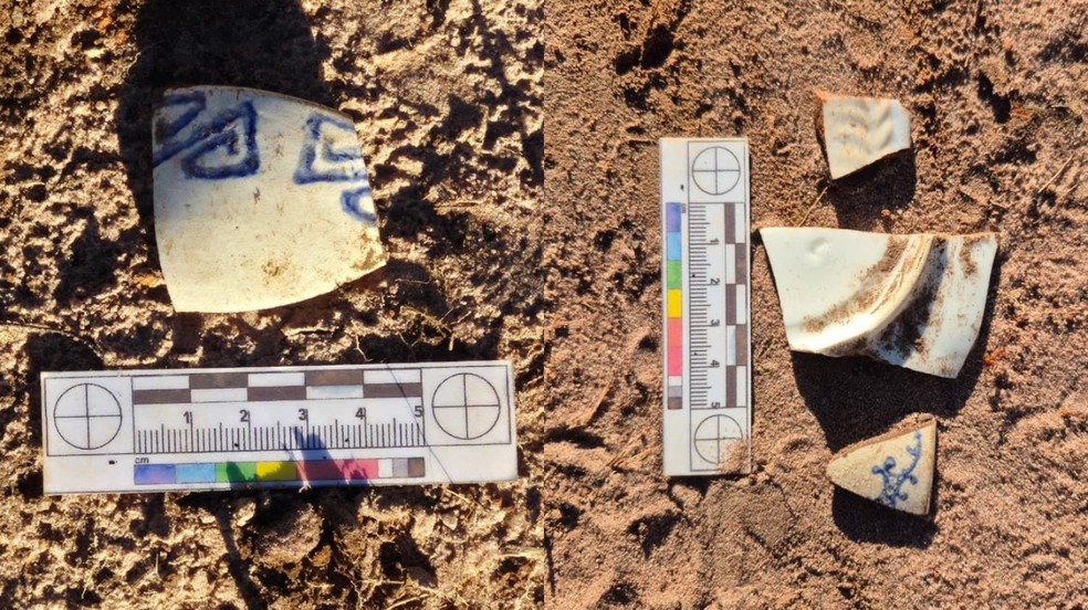 Peças encontradas nas obras. — Foto: EPR Litoral Pioneiro