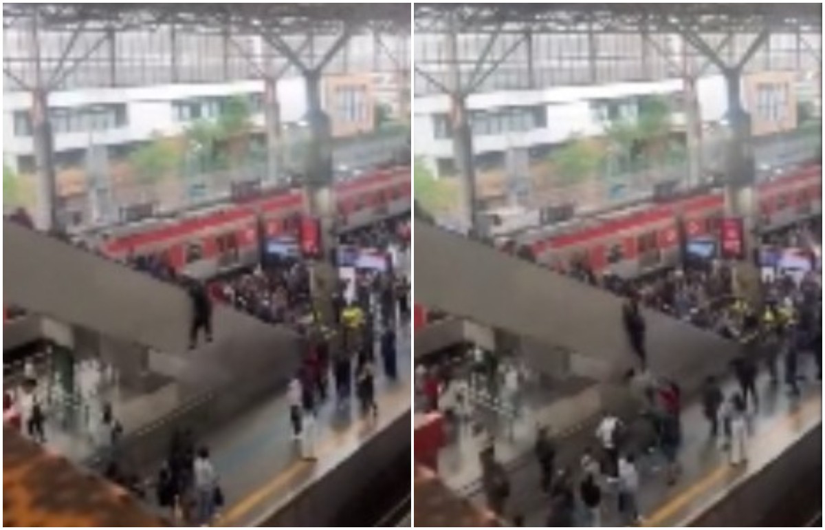 Passageiros caem uns sobre os outros em escada rolante na estação do Brás