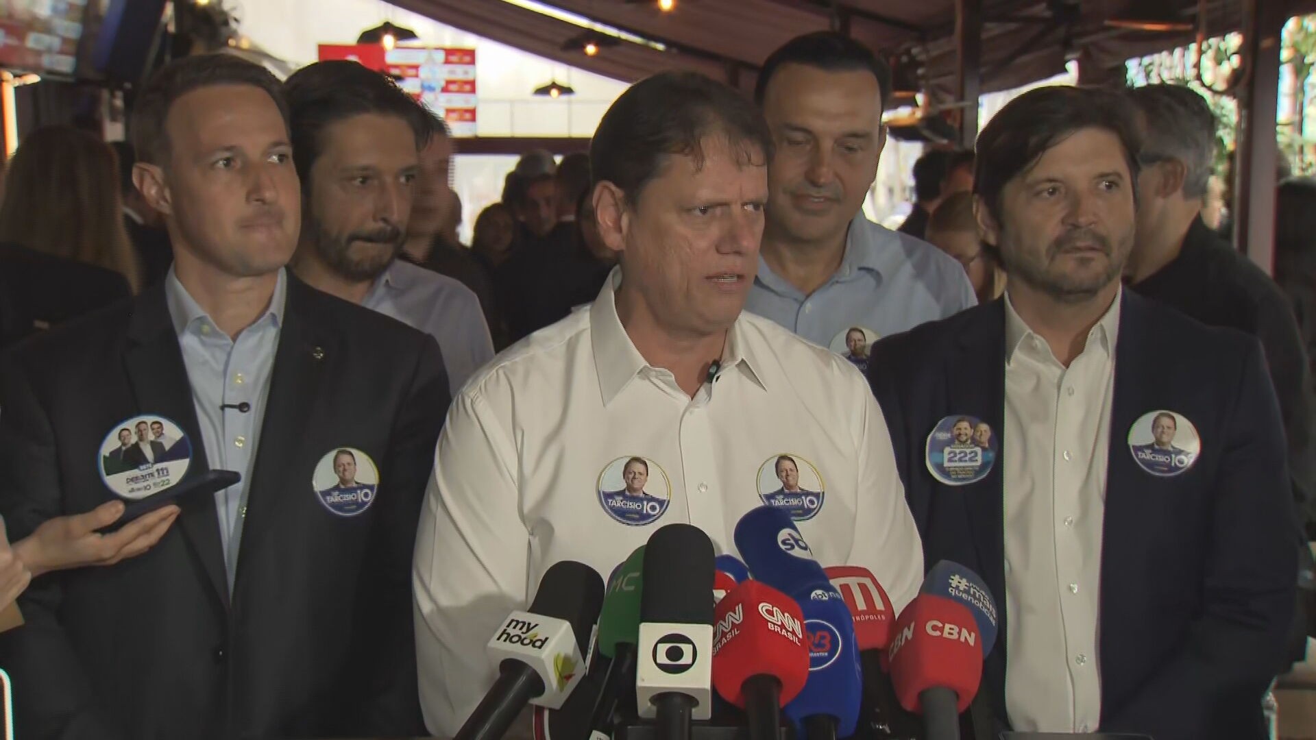 Tarcísio minimiza ausência em agenda de campanha de Flávio em SP e evita falar em Presidência em 2030