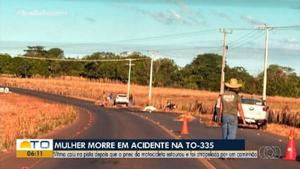 Mulher morre em acidente na TO-335