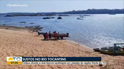 Ônibus cai de balsa e dois barcos naufragam em cidades da região norte do Tocantins