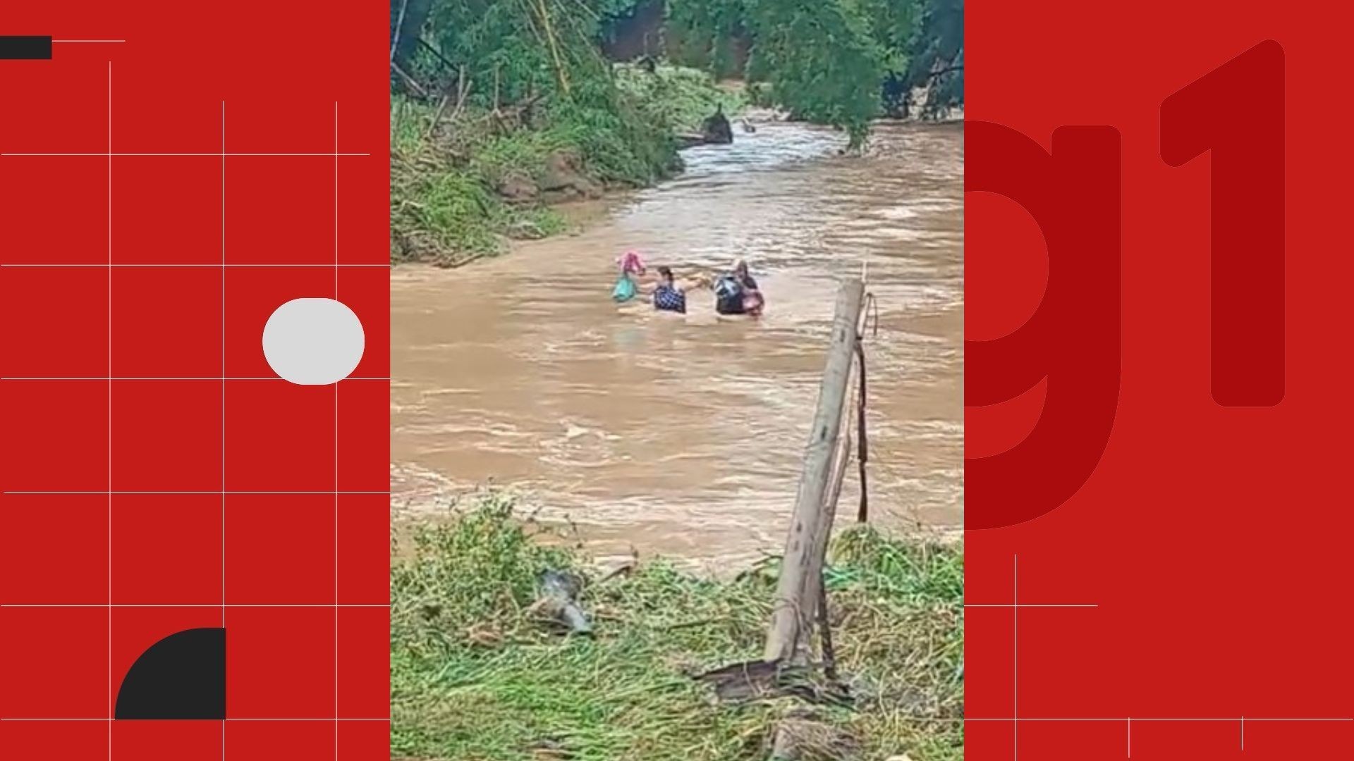 VÍDEO: professora cruza rio a pé para chegar à escola após queda de ponte devido à chuva no ES