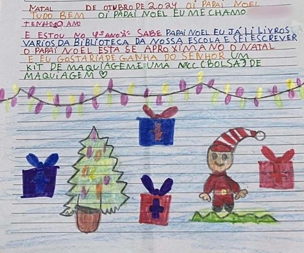 Cartinhas para o Papai Noel foram disponibilizadas para adoção — Foto: Reprodução