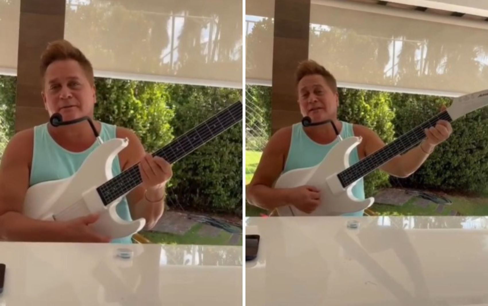 Leonardo agradece presente que ganhou de Hugo, da dupla com Guilherme: ‘Cantar uma música para você’