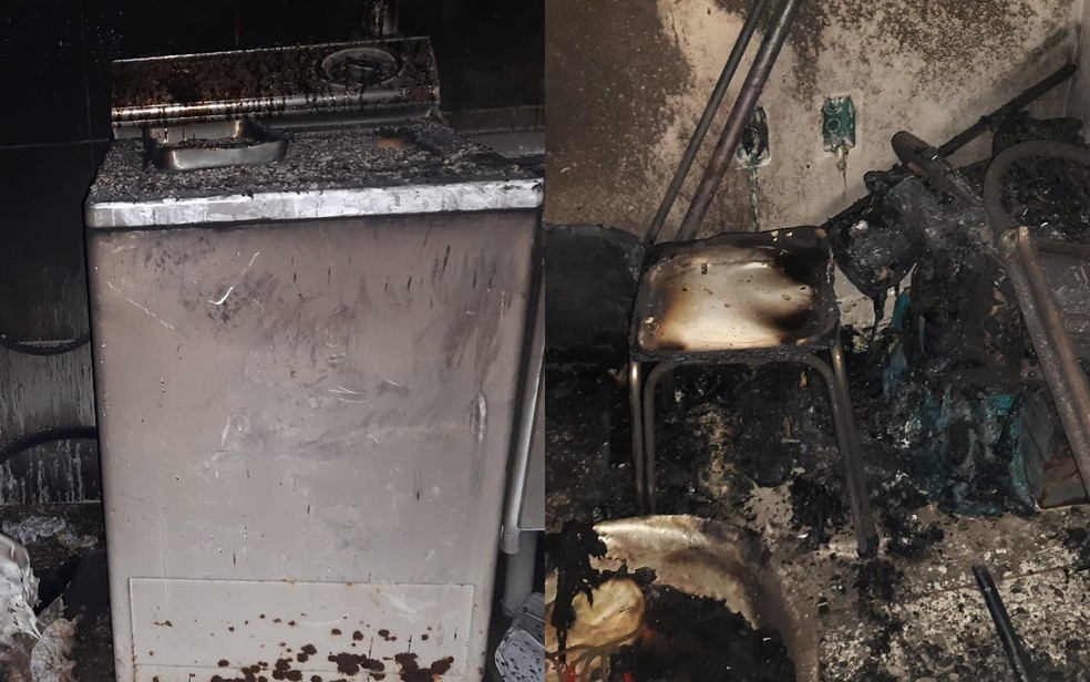 Casas ficam parcialmente destruídas após serem atingidas por incêndios em Varginha e Poços de Caldas — Foto: Corpo de Bombeiros