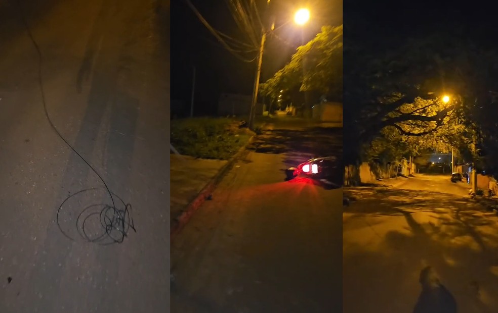 1 de 1
Motociclista cai ap&oacute;s se enroscar em fios de telefonia soltos em Botucatu &mdash; Foto: Gabriel Santos