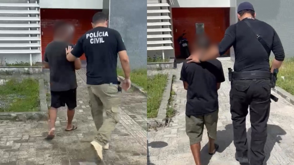 Além do pastor, outros dois homens foram presos. As imagens foram borradas para evitar identificação de vítimas. — Foto: Divulgação/Polícia Cívil