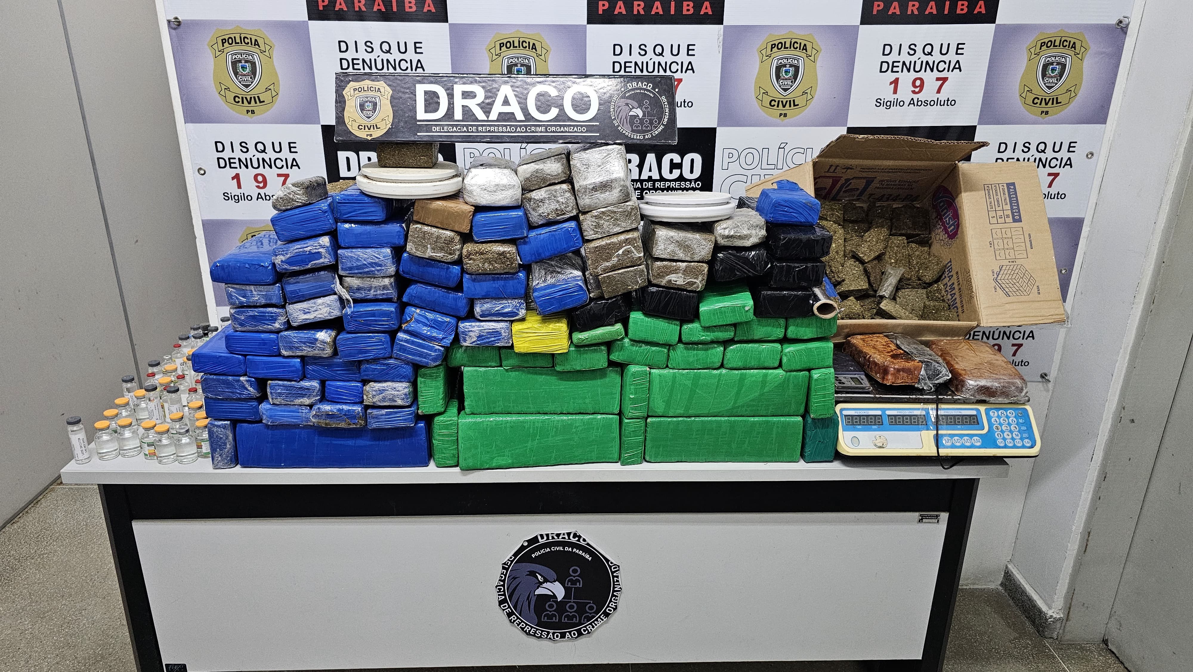 Cerca de 100 kg de drogas foram apreendidos em Campina Grande