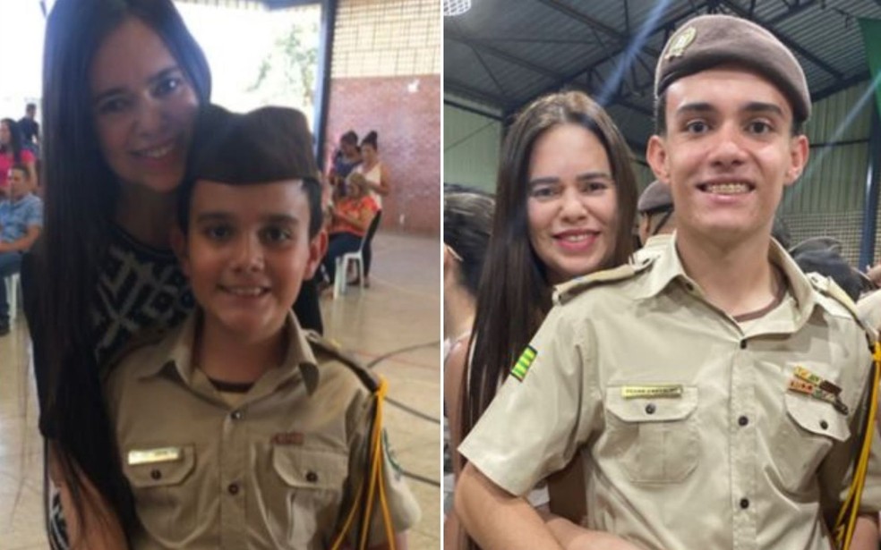 Kelly Carvalho de Souza, de 46 anos, e o filho, em Luziânia, Goiás — Foto: Arquivo pessoal/Kelly Carvalho de Souza