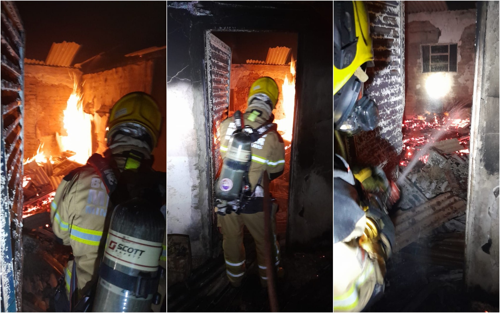 Morador é socorrido para o hospital após inalar fumaça durante incêndio a residência em Santa Rita de Caldas, MG