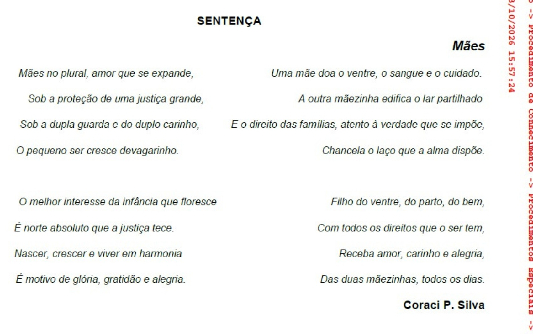 Juíza emociona com poema em processo que reconhece dupla maternidade em Goiás: 'Mães no plural, amor que expande'