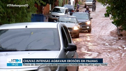 Chuvas causam erosões em ruas sem asfalto do setor Lago Norte, em Palmas