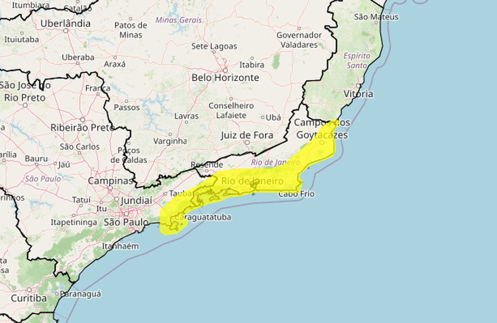 Aviso do Inmet sobre o vendaval para a próxima sexta-feira (21). — Foto: Inmet