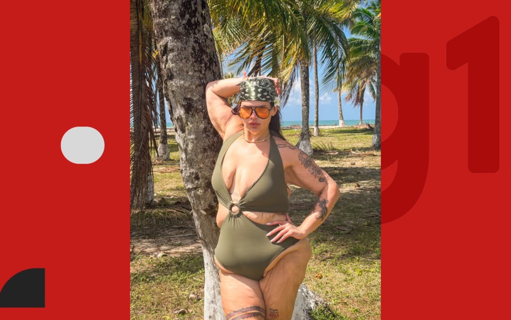 Thais Carla posa de maiô em destinos turísticos da Bahia após perder mais de 100 kg