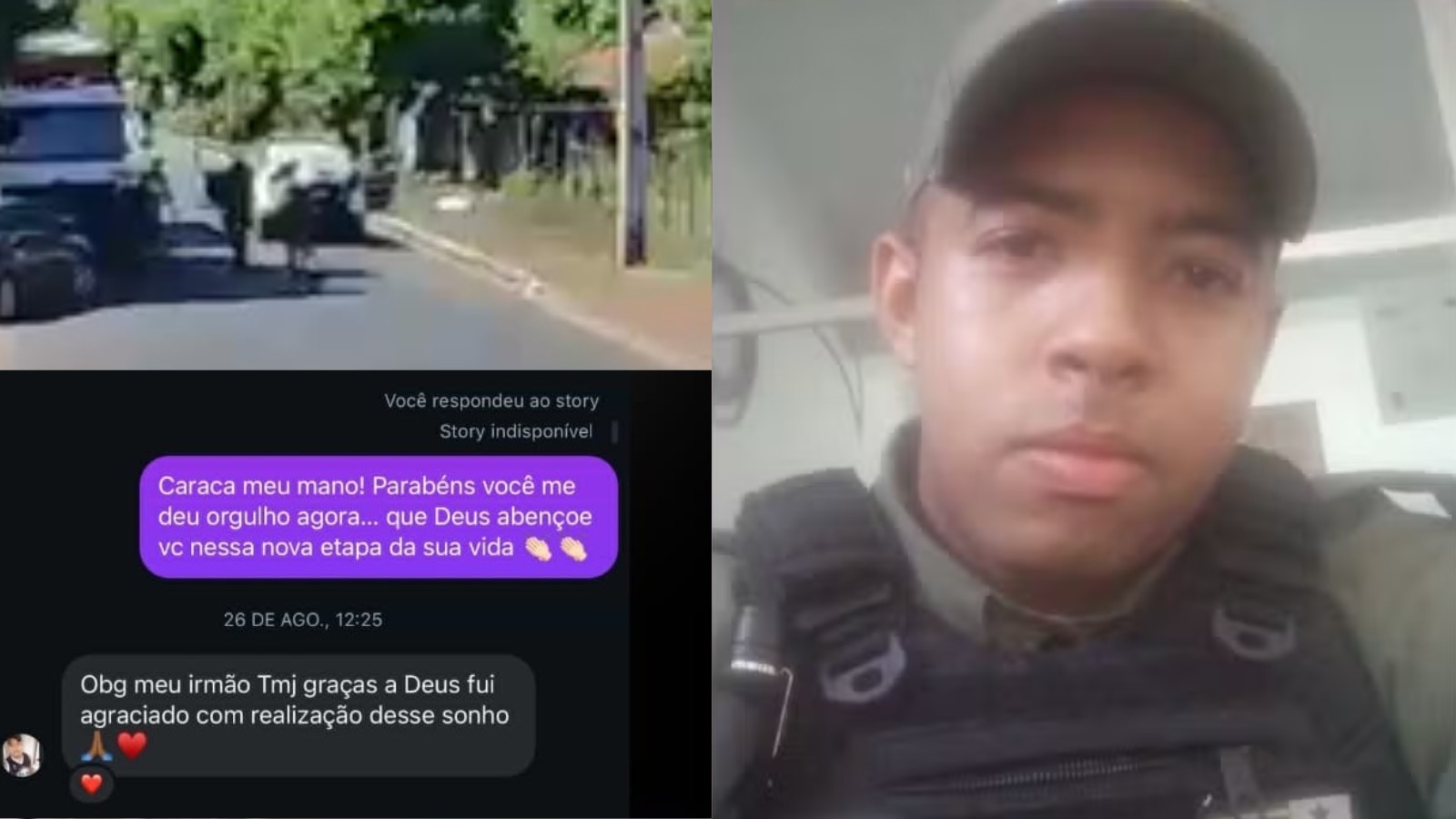 'Agraciado com a realização desse sonho', disse PM morto ao passar em concurso
