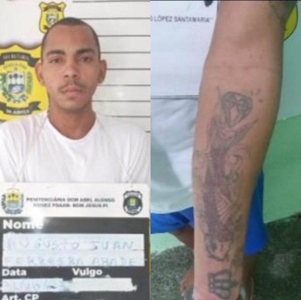 Augusto Ivan Ferreira Abade é o 7º recapturado após fuga de prisão no PI — Foto: Divulgação/Sejus