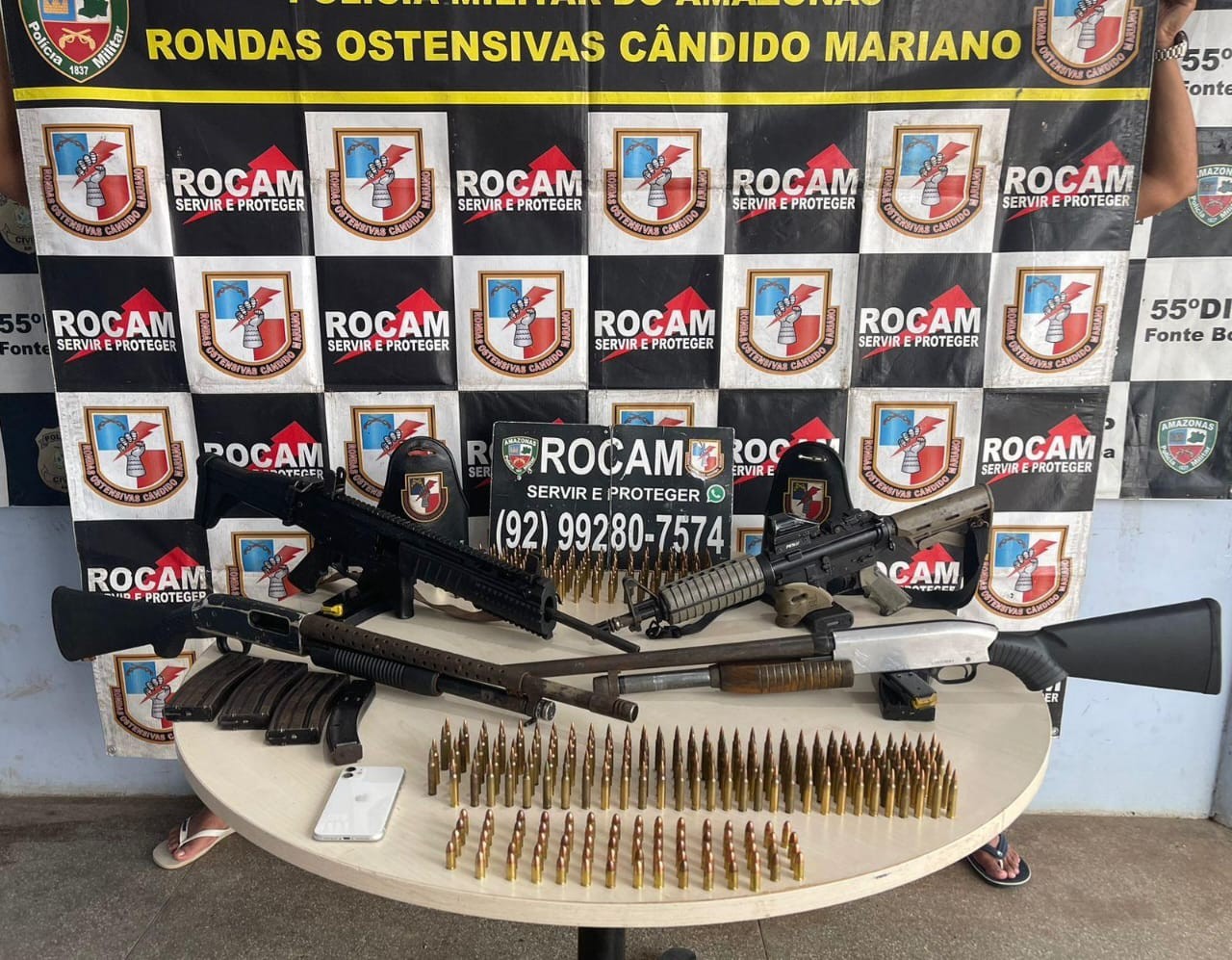 Armamentos de grosso calibre são apreendidos em embarcação no interior do Amazonas