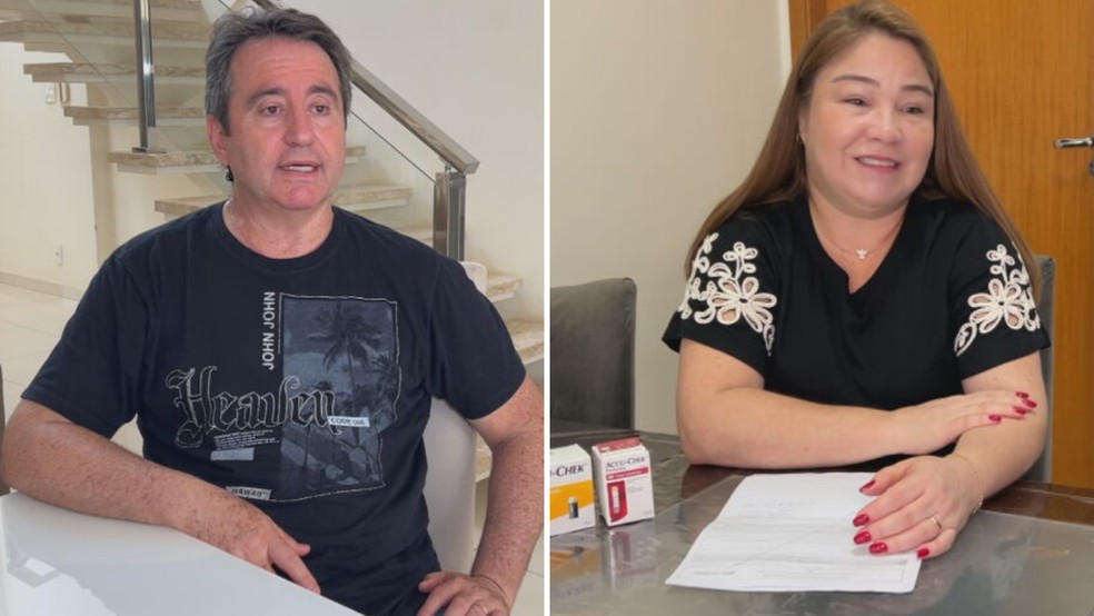 Mauro Fiorin Júnior e Caroline Del Bianco Vargas enfrentam dificuldades para conseguir insumos para tratar diabetes em Birigui (SP) — Foto: Reprodução/TV TEM