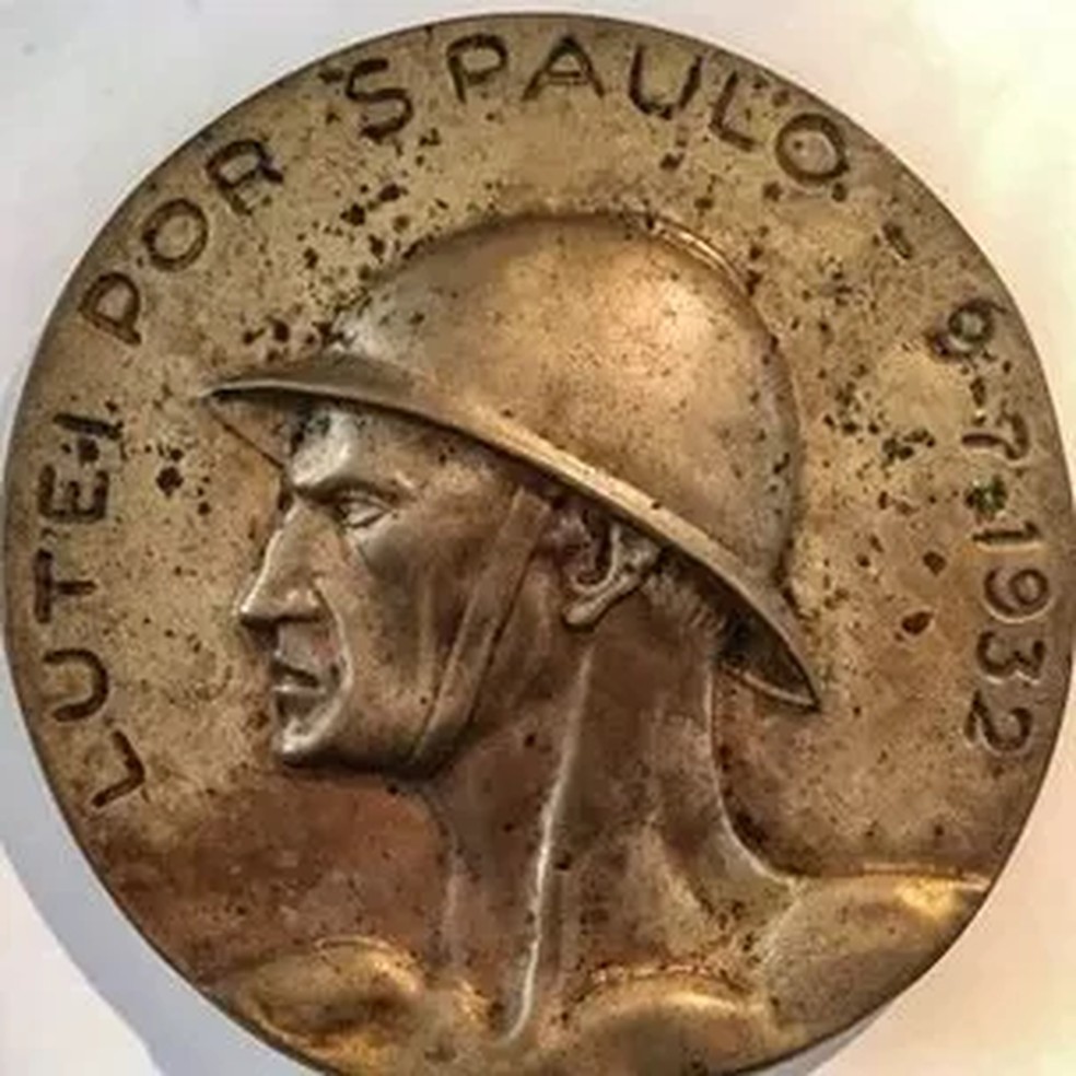 Moeda usada em São Paulo durante revolução de 1932 — Foto: ACERVO RICARDO DELLA ROSA